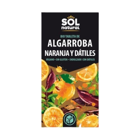 Tableta algarroba con naranja y dátiles 70g bio
