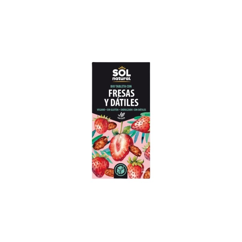 Tableta chocolate con fresas y dátiles 70g bio s/n