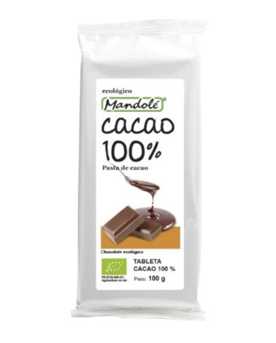 Cacao 100% tableta 100gr bio mandole