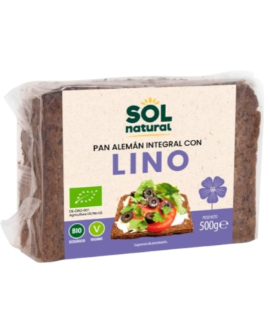 Pan aleman integral con lino 500gr sol natural