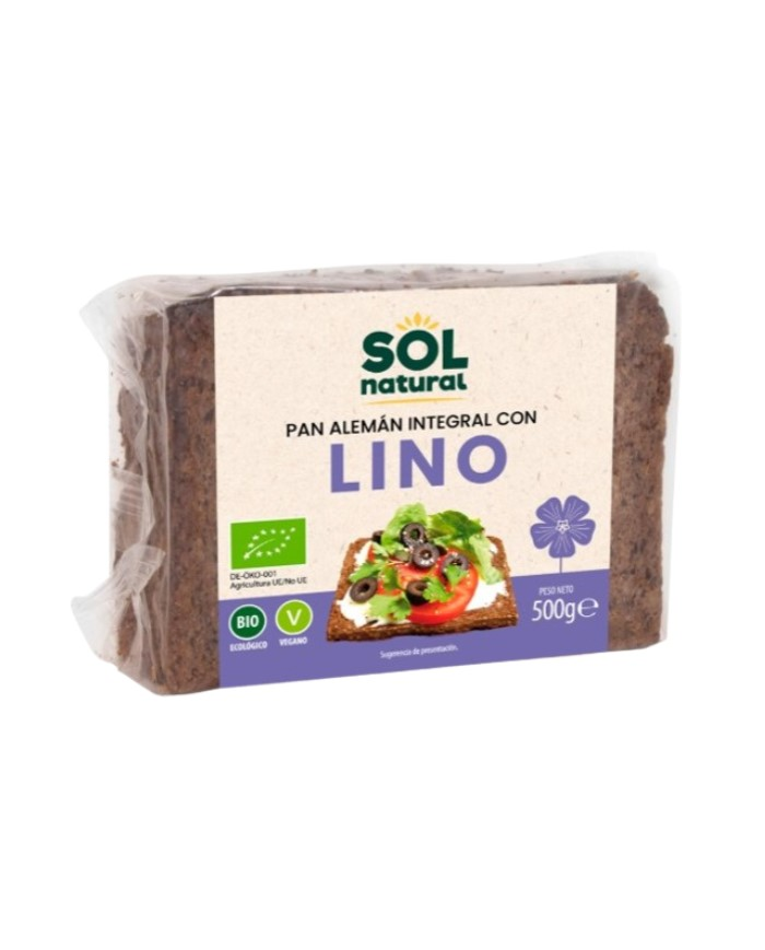 Pan aleman integral con lino 500gr sol natural
