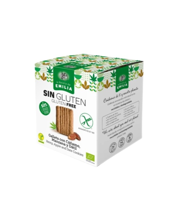 Galleta cañamo manzana datil bio s/g 125g receta e