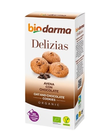 Delizias galleta avena chocolate 125g 4.41oz bioda