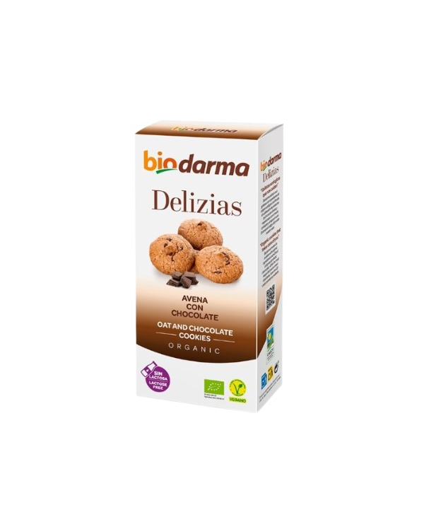 Delizias galleta avena chocolate 125g 4.41oz bioda