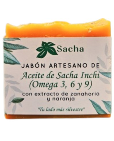 Jabon aceite sacha inchi extracto zanahoria y nara