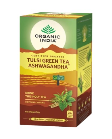Tulsi te verde ashwagandha 25f bio organic india