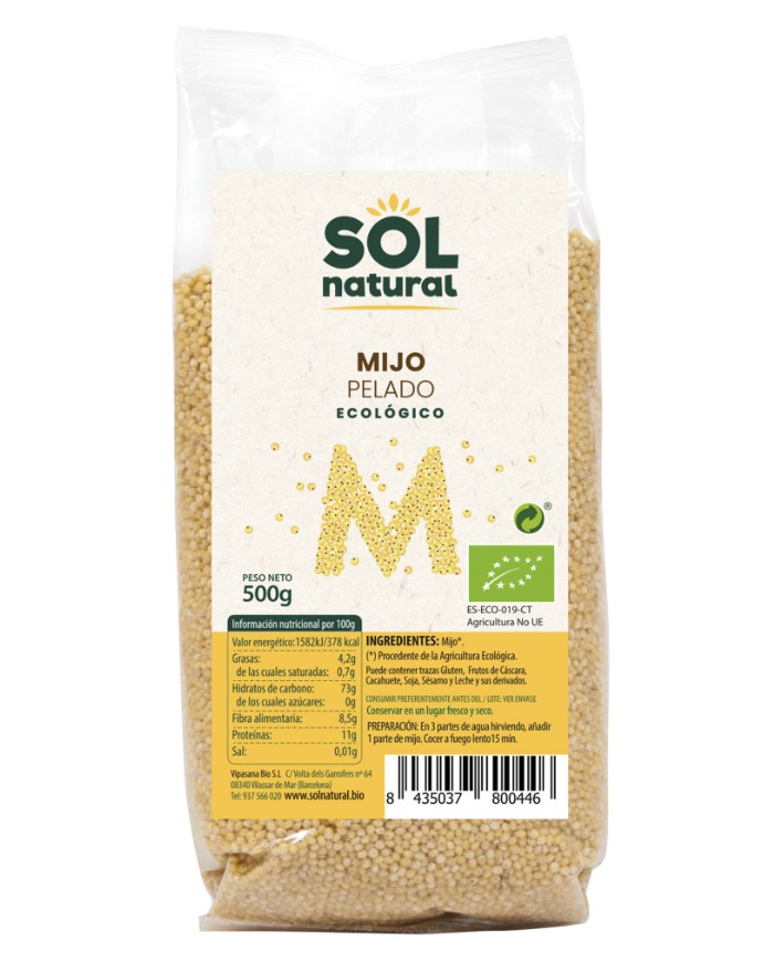 Mijo pelado bio 500gr sol natural