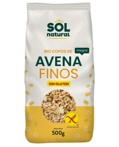 Copos avena fino sin gluten 500g sol natural