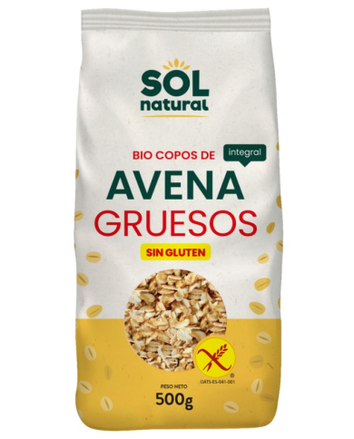 Copos avena gruesos sin gluten 500g  sol natural