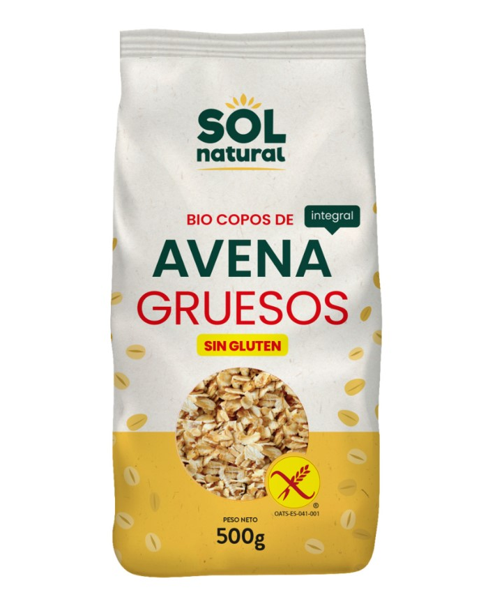 Copos avena gruesos sin gluten 500g  sol natural