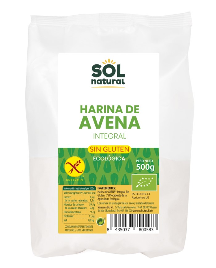 Harina avena s/gluten bio 500g