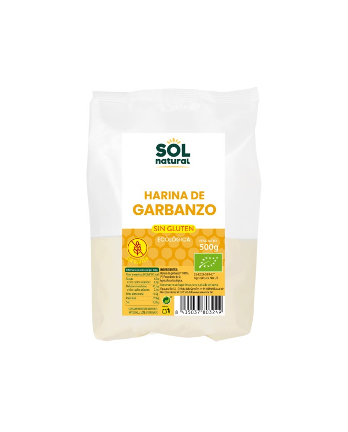 Harina garbanzo sin gluten 500g sol natural