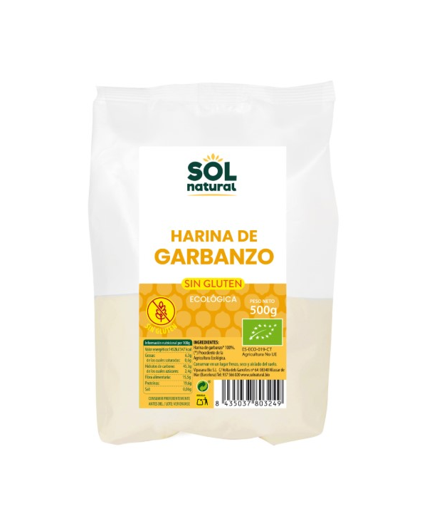 Harina garbanzo sin gluten 500g sol natural