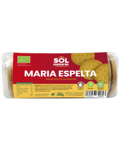 Galletas maria espelta 200g bio sol natural