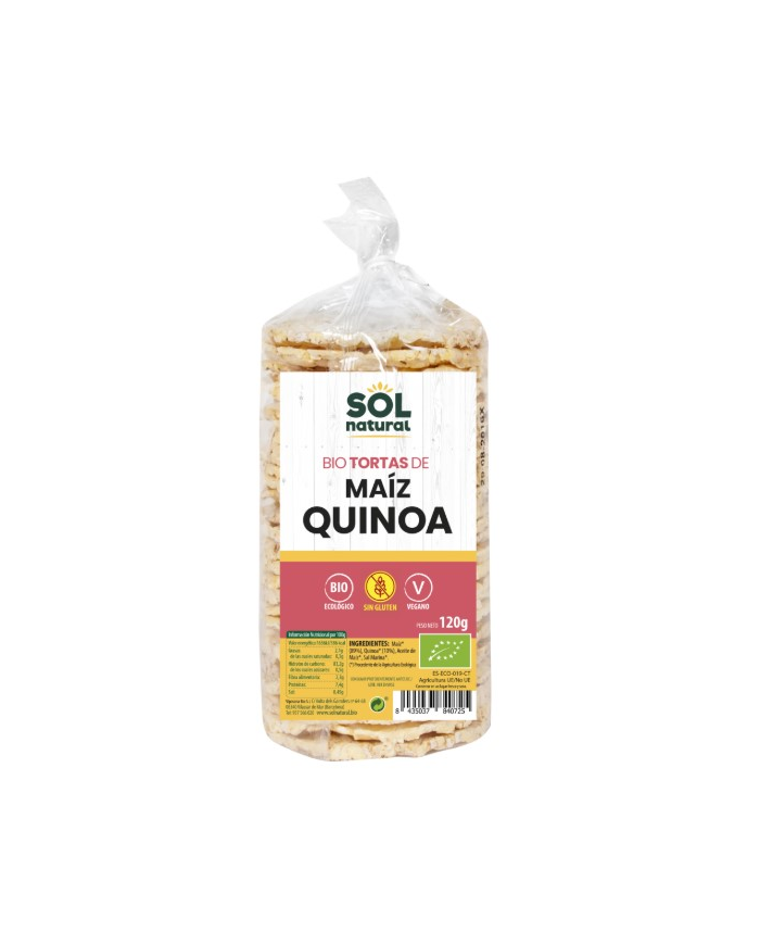 Tortas maiz con quinoa s/g 120gr bio sol natural