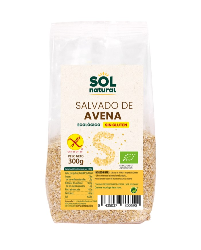 Salvado avena sin gluten eco 300g sol natural