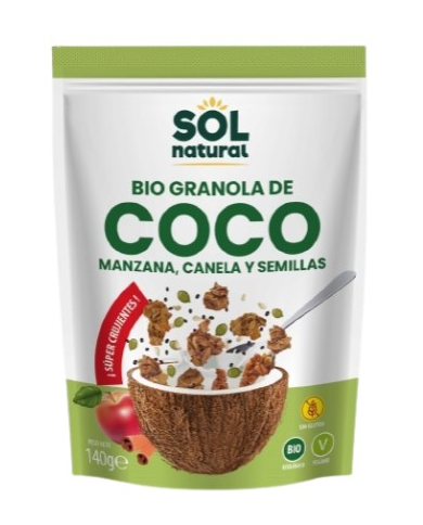 Granola coco manzana canela y semillas 140g bio sn