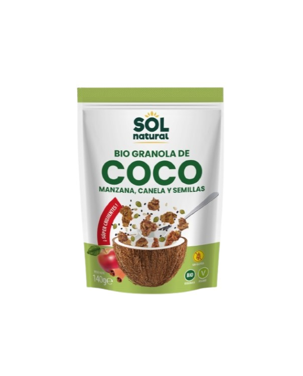 Granola coco manzana canela y semillas 140g bio sn
