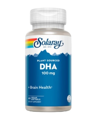 Dha 100mg 60 softgels vegan solaray