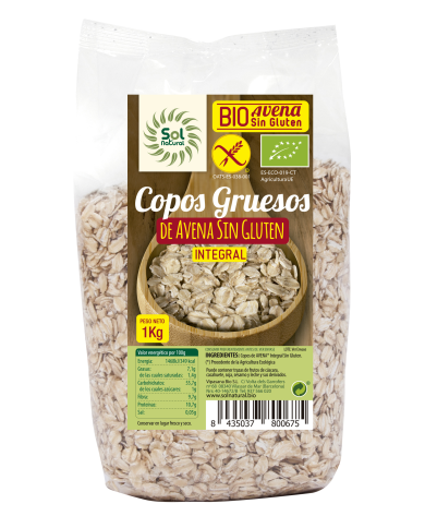 Copos avena gruesos sin gluten 500g  sol natural