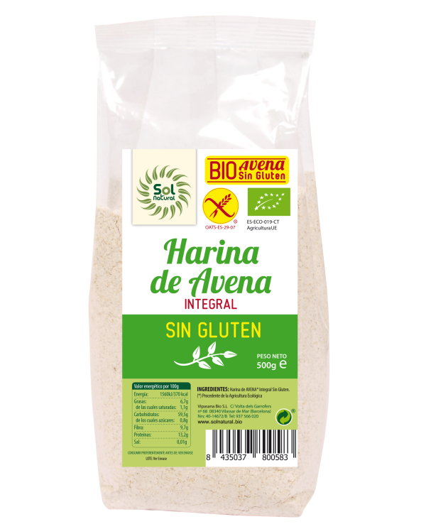 Harina avena s/gluten bio 500g