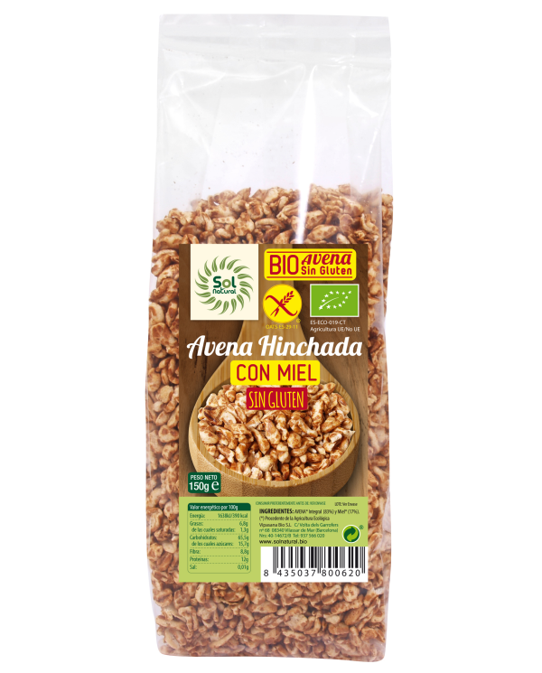 Avena hinchada 150g s/g con miel sol natural