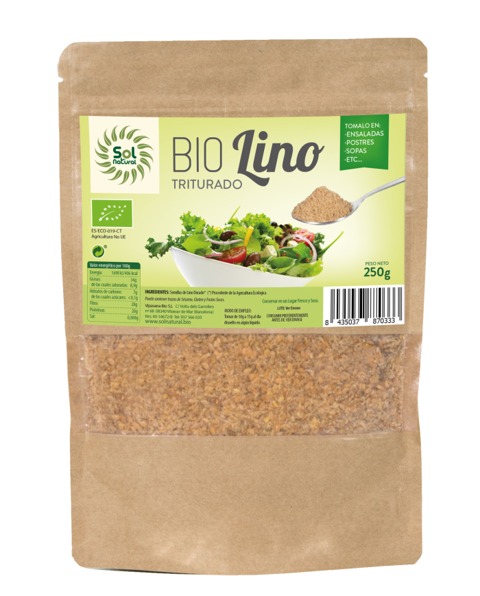 Lino dorado triturado 250gr sol natural