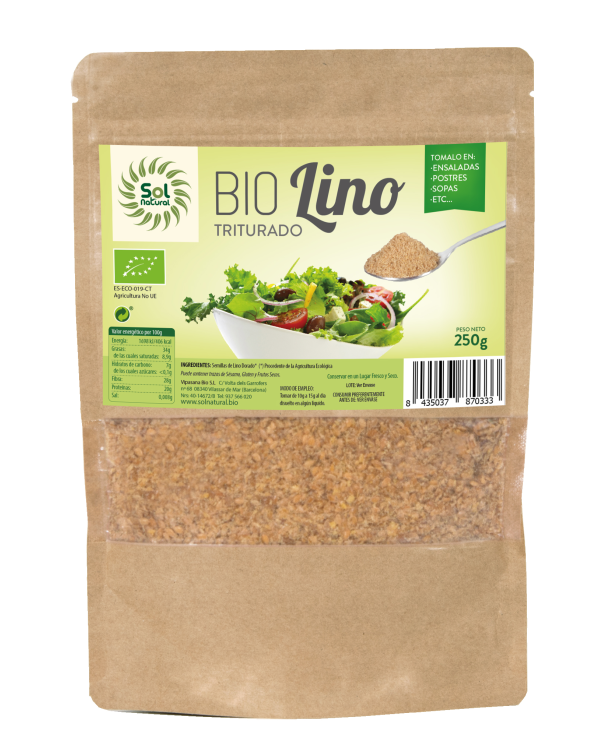 Lino dorado triturado 250gr sol natural