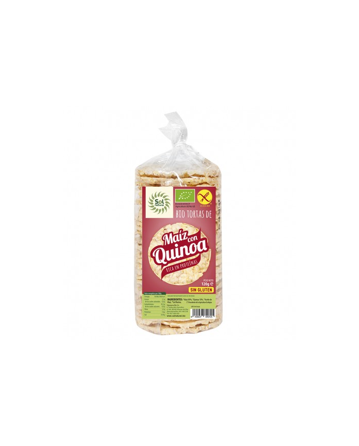 Tortas maiz con quinoa s/g 120gr bio sol natural