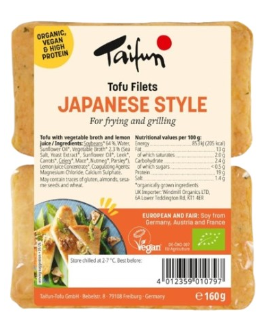 Filete tofu estilo japones 160gr taifun