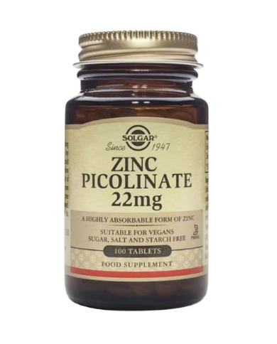 Zinc picolinato 22mg 100tabletas solgar
