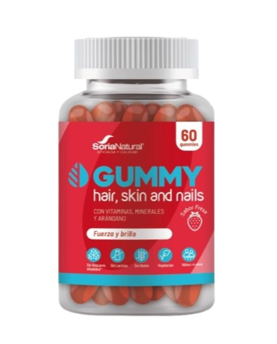 Hair skin nails 60gummies fresa soria natural