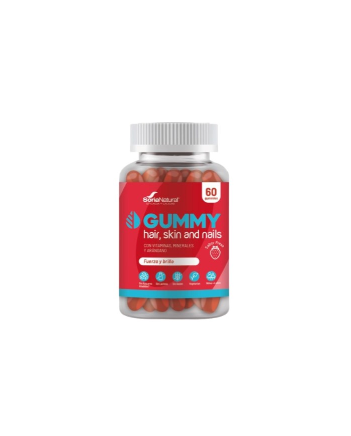 Hair skin nails 60gummies fresa soria natural