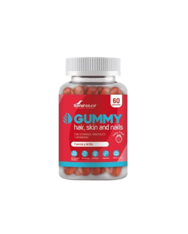 Hair skin nails 60gummies fresa soria natural