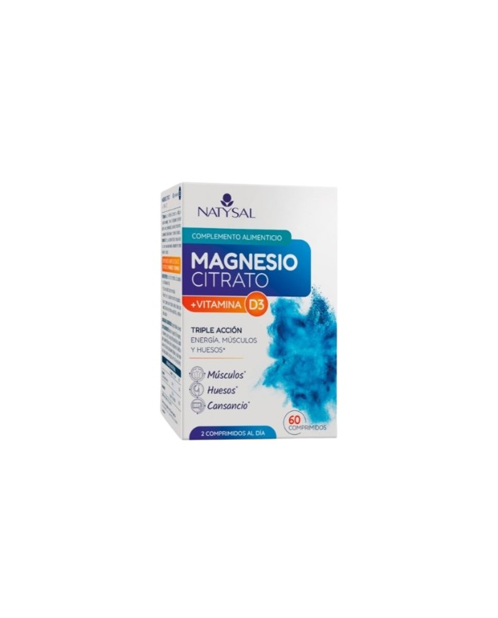 Magnesio citrato+vitamina d3 60 comprimidos natysa