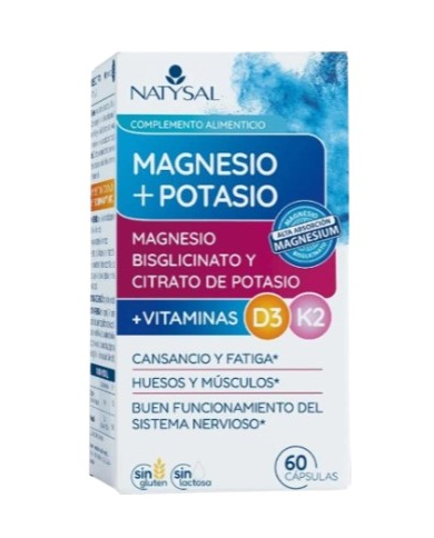 Magnesio+potasio vit d3+k2 60cap natysal