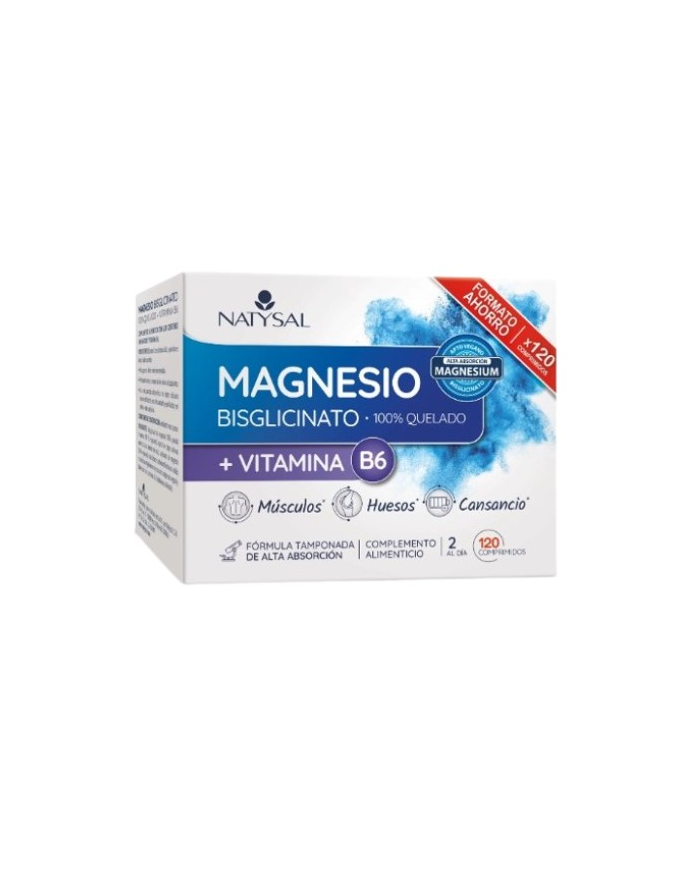 Magnesio bisglicinato+vitamina b6 120cop natysal