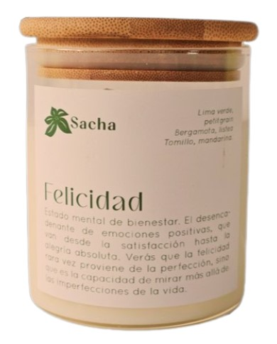 Vela felicidad aroma bergamota 340gr sacha