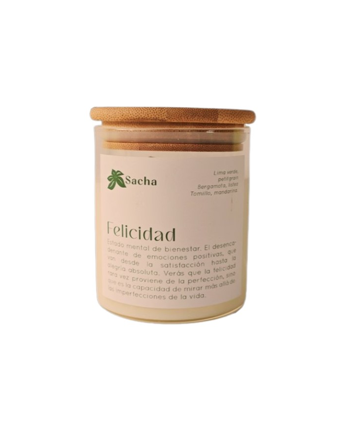 Vela felicidad aroma bergamota 340gr sacha