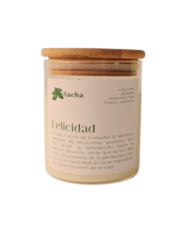 Vela felicidad aroma bergamota 340gr sacha