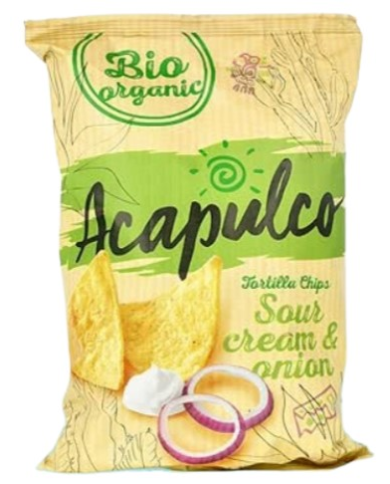 Chips maiz nata acida y cebolla bio 125gr acapulco