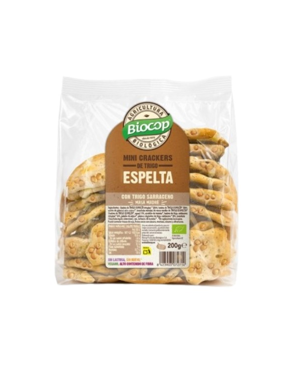 Mini crackers espelta trigo sarraceno 200gr biocop