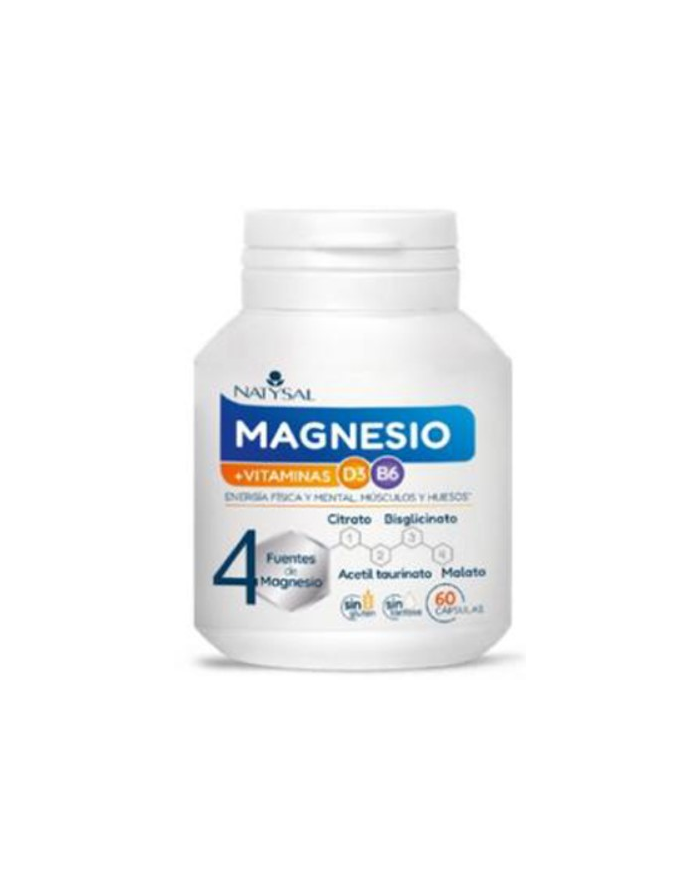 Magnesio 4 fuentes+vitamina d3+b6 60 caps natysal