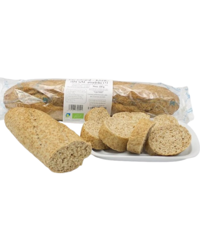 Barra pan integral sin sal 220gr biogredos