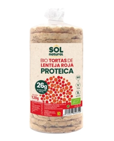 Tortas proteicas lenteja roja 120g bio sol natural