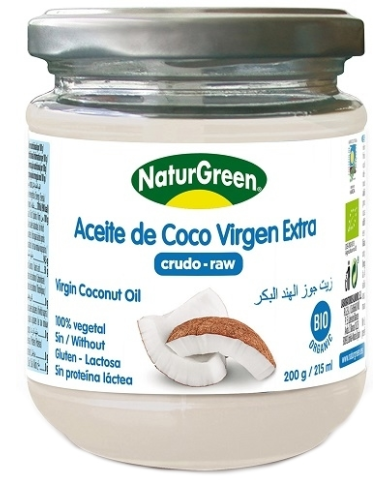 Aceite coco virgen extr.crudo bio 200ml naturgreen