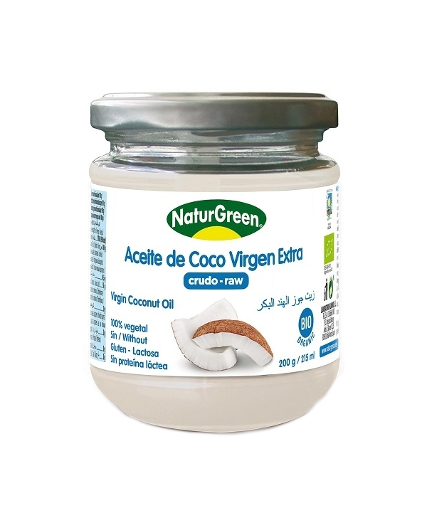 Aceite coco virgen extr.crudo bio 200ml naturgreen