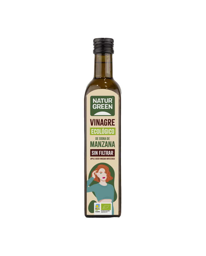 Vinagre sidra manzana sin filtrar 500ml naturgreen