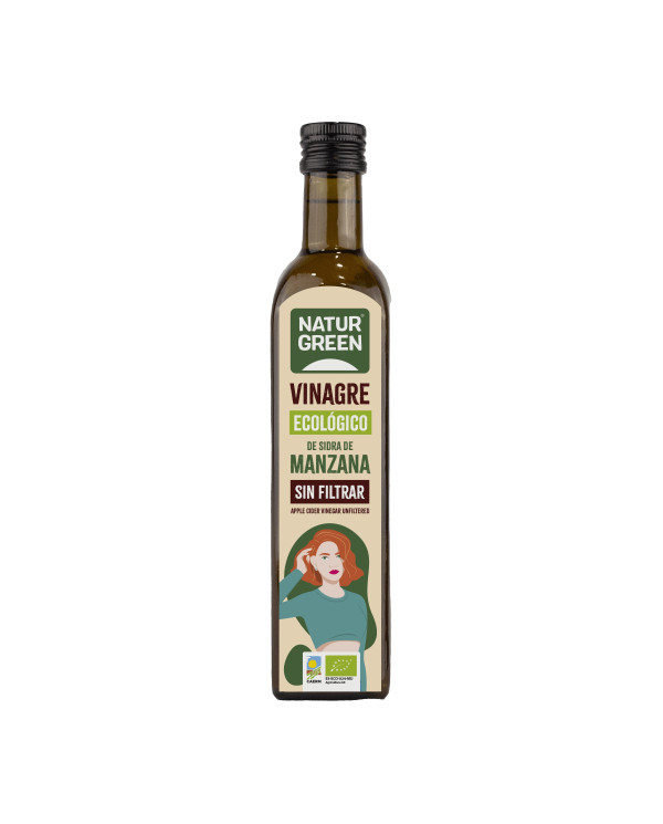 Vinagre sidra manzana sin filtrar 500ml naturgreen