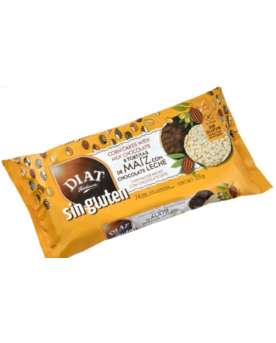 Tortitas maiz chocolate leche 125gr diat radisson